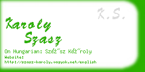 karoly szasz business card